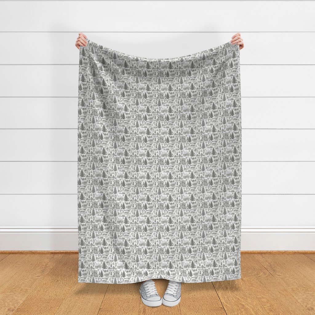 Christmas Nutcracker Toile Black and White Fabric black and white fabric