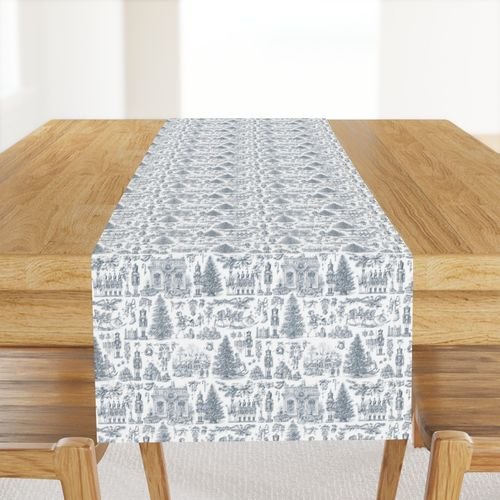 Christmas Nutcracker Toile Midnight Navy Design Collection Home Styling Collection christmas toile table runner design