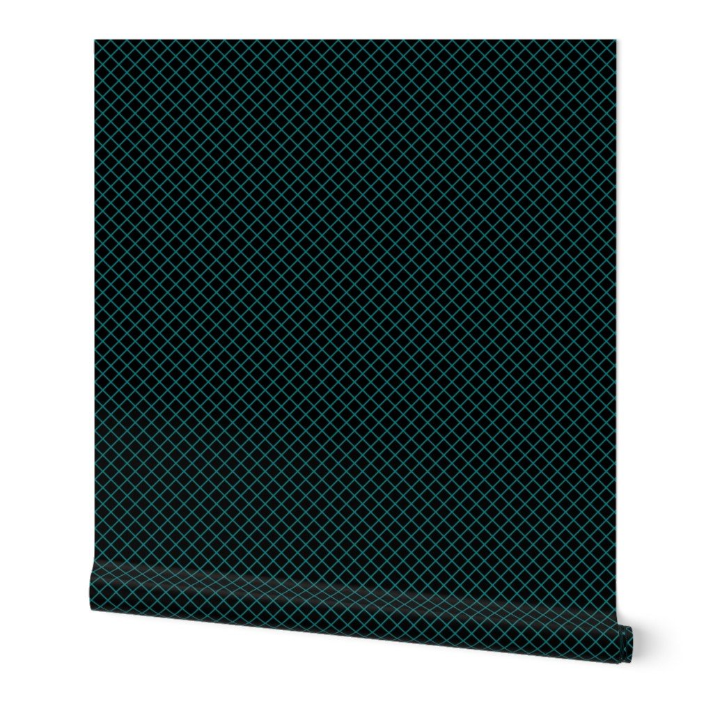 Teal and Black 2 Inch Lattice Wallpaper 2 inch wallpaper