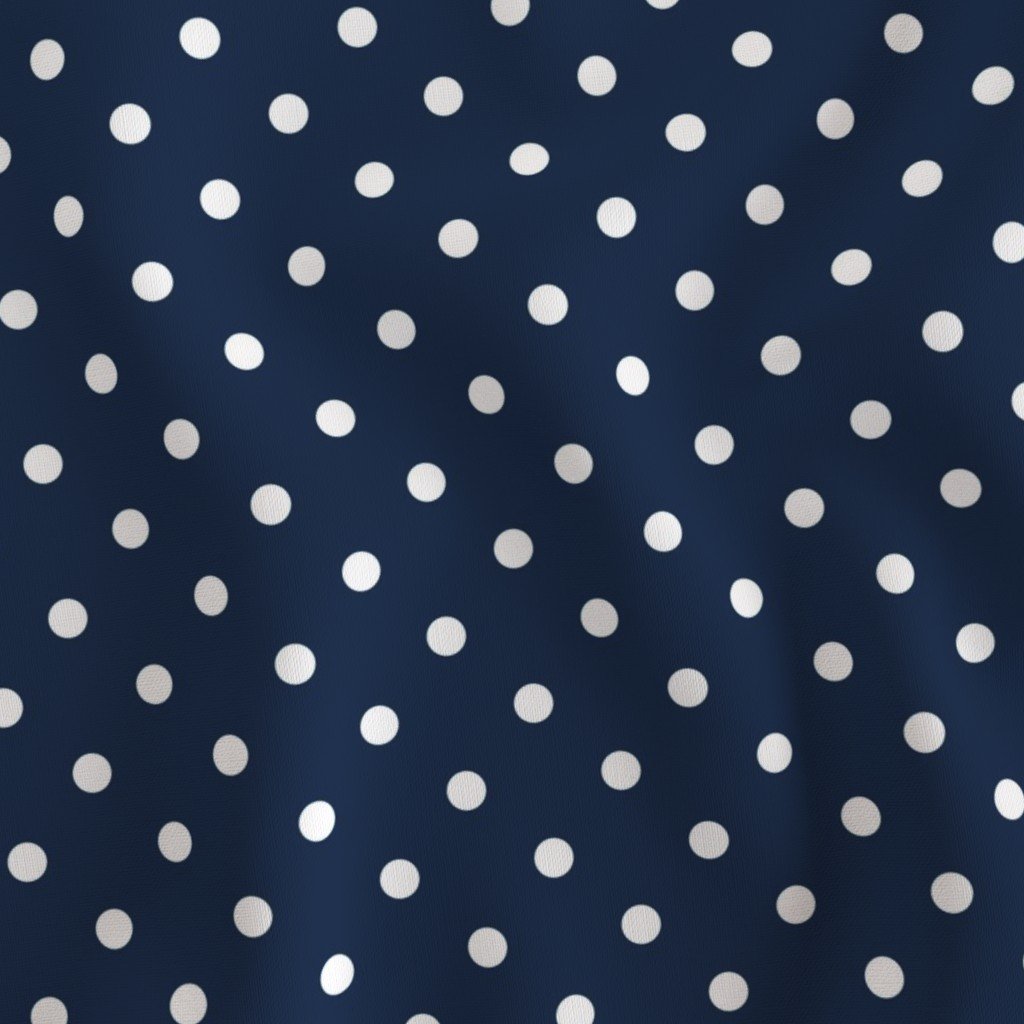 White Polkadots on Sailor Blue Design Collection Home Decor Collection polka dots fabric