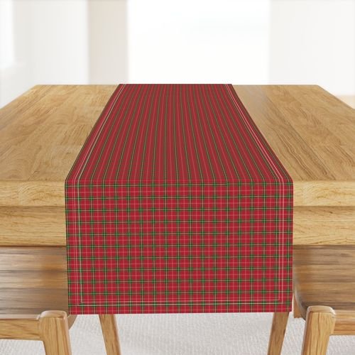 Christmas Berry Red and Green Tartan with Beige and White Lines Home Styling Collection Decor Collection berry red table runner design