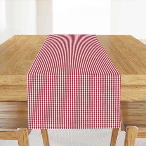 Small USA Flag Red and White Gingham Checks Interior Collection Design Collection red and white table runner design